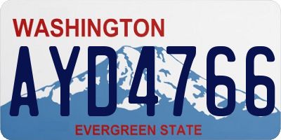 WA license plate AYD4766