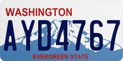 WA license plate AYD4767