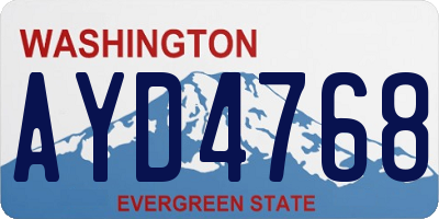 WA license plate AYD4768