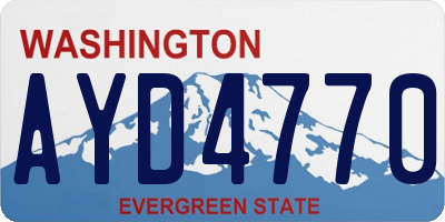 WA license plate AYD4770