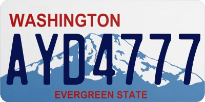 WA license plate AYD4777