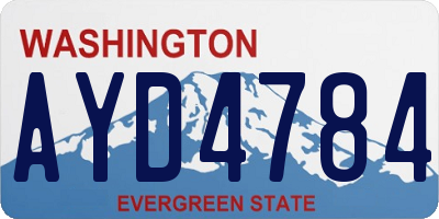 WA license plate AYD4784