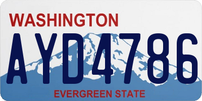 WA license plate AYD4786
