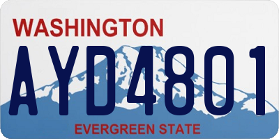 WA license plate AYD4801