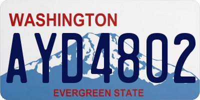WA license plate AYD4802