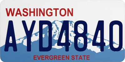 WA license plate AYD4840