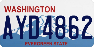 WA license plate AYD4862