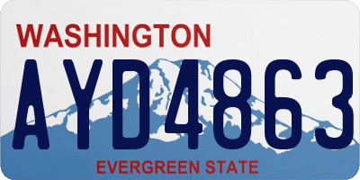 WA license plate AYD4863