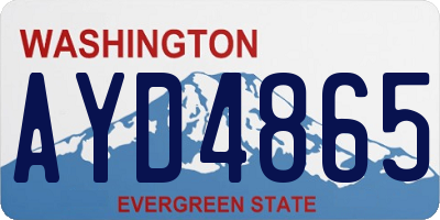 WA license plate AYD4865