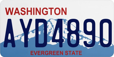 WA license plate AYD4890