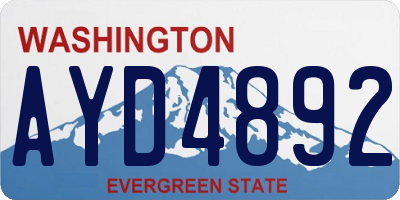 WA license plate AYD4892