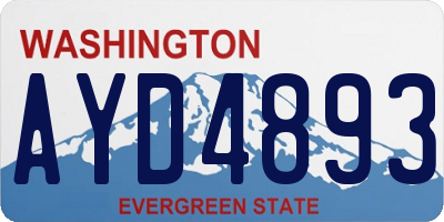 WA license plate AYD4893