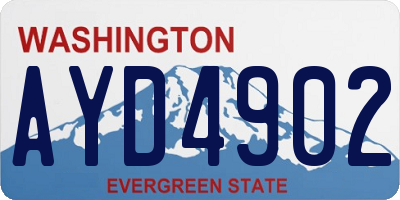 WA license plate AYD4902