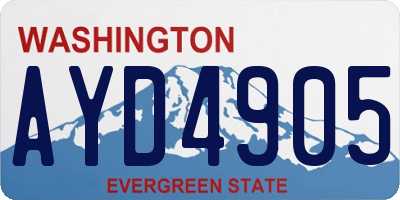 WA license plate AYD4905