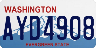 WA license plate AYD4908
