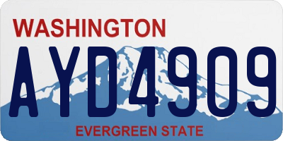WA license plate AYD4909