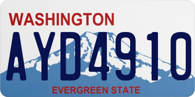 WA license plate AYD4910