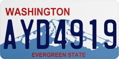 WA license plate AYD4919