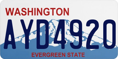 WA license plate AYD4920
