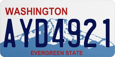 WA license plate AYD4921