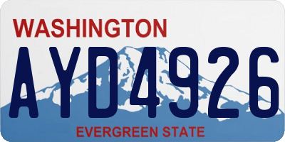 WA license plate AYD4926