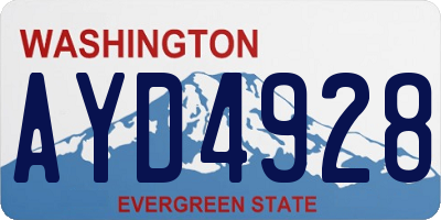 WA license plate AYD4928
