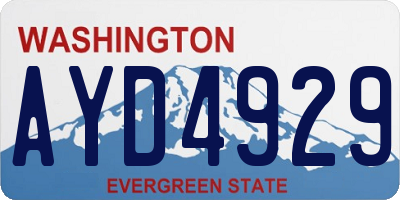WA license plate AYD4929