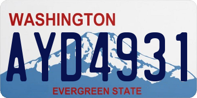 WA license plate AYD4931