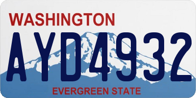 WA license plate AYD4932