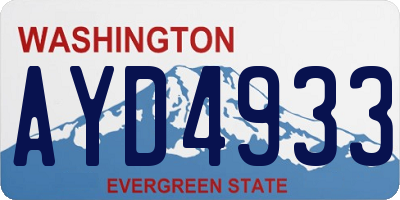 WA license plate AYD4933