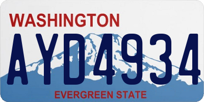 WA license plate AYD4934