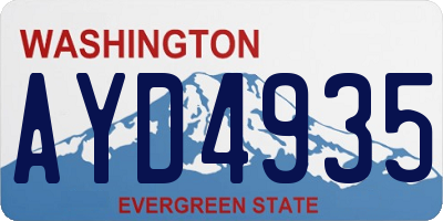 WA license plate AYD4935