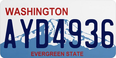 WA license plate AYD4936