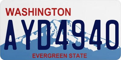 WA license plate AYD4940