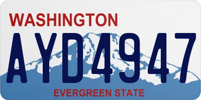 WA license plate AYD4947