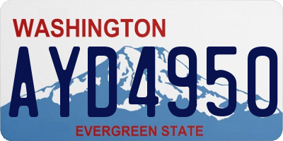 WA license plate AYD4950