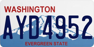 WA license plate AYD4952