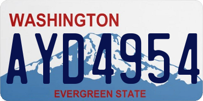 WA license plate AYD4954