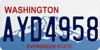 WA license plate AYD4958