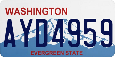 WA license plate AYD4959