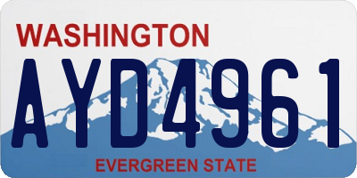 WA license plate AYD4961