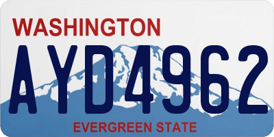 WA license plate AYD4962
