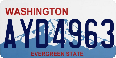 WA license plate AYD4963