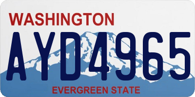 WA license plate AYD4965