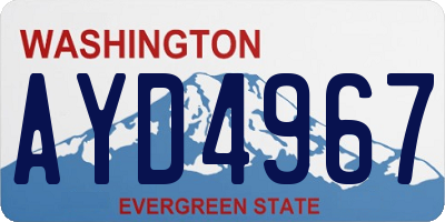WA license plate AYD4967