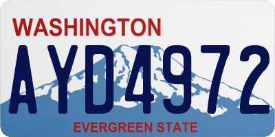 WA license plate AYD4972