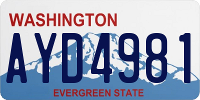 WA license plate AYD4981