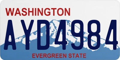 WA license plate AYD4984