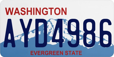 WA license plate AYD4986