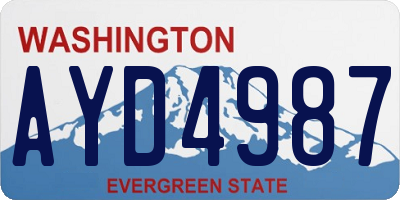 WA license plate AYD4987